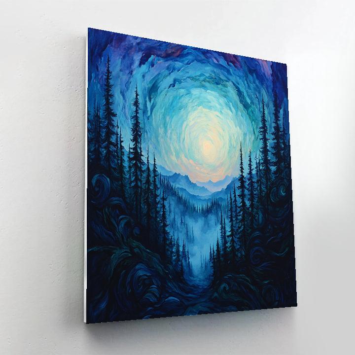 Edvard Munch Inspired Enchanted Boreal Night paint by number
