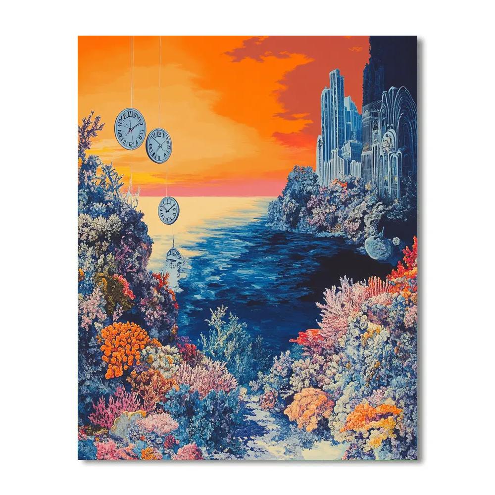 Salvador Dali Inspired Surreal Ocean Dreamscape DIY paint by numbers