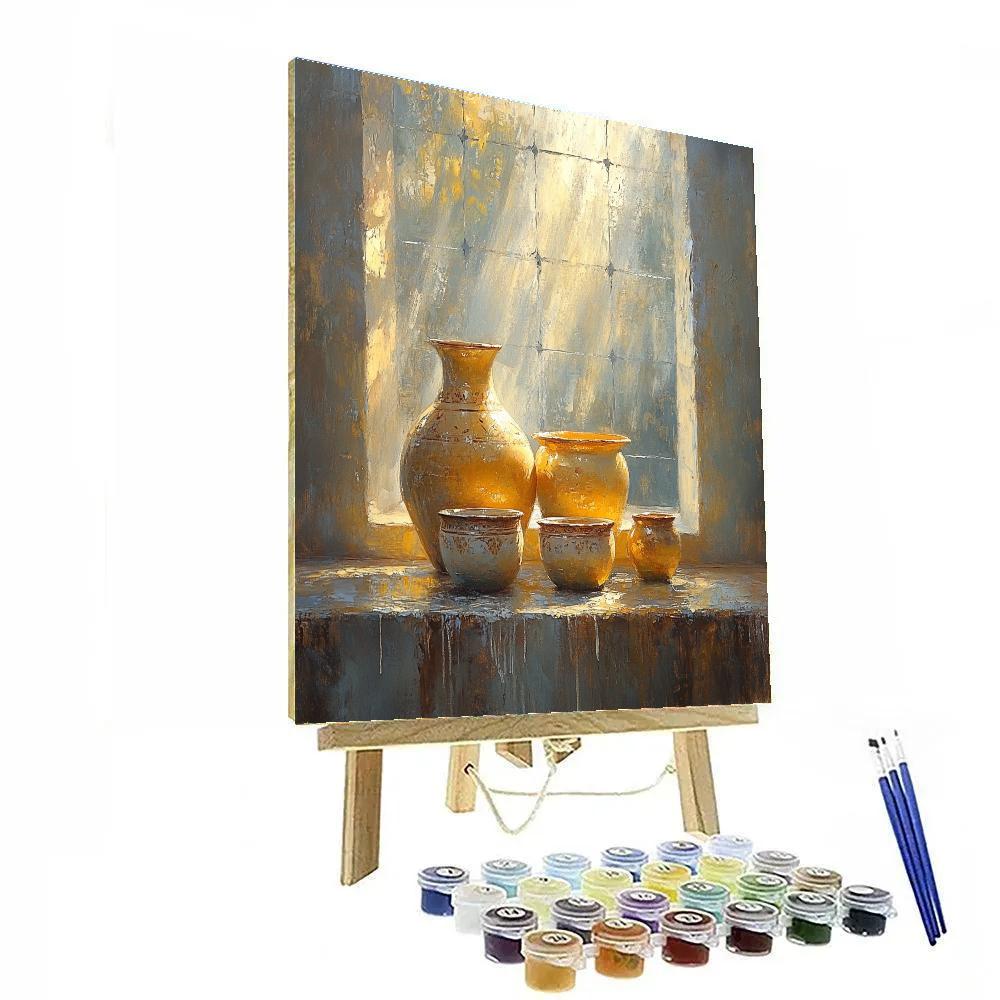 Diego Velazquez Inspired Ceramic Vessels With Diffused Silvery Light DIY paint by numbers