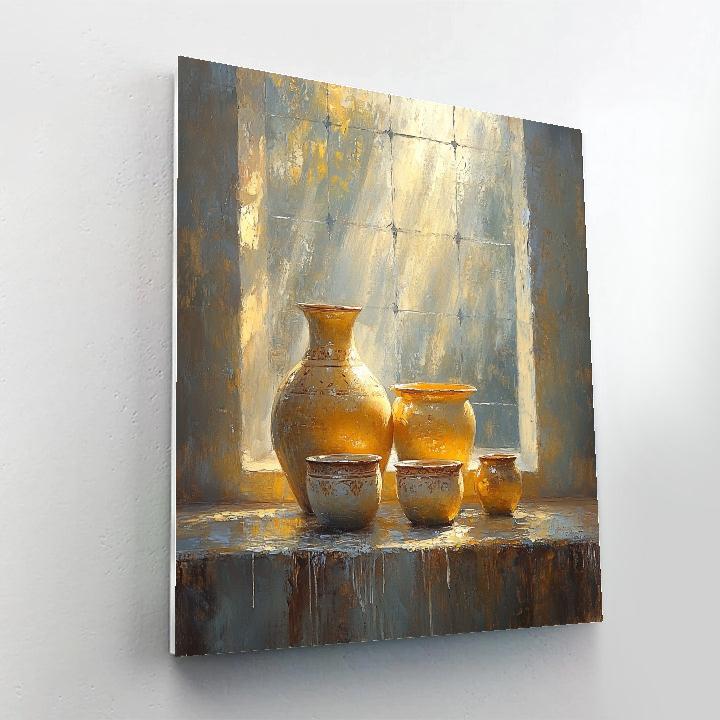 Diego Velazquez Inspired Ceramic Vessels With Diffused Silvery Light DIY paint by numbers