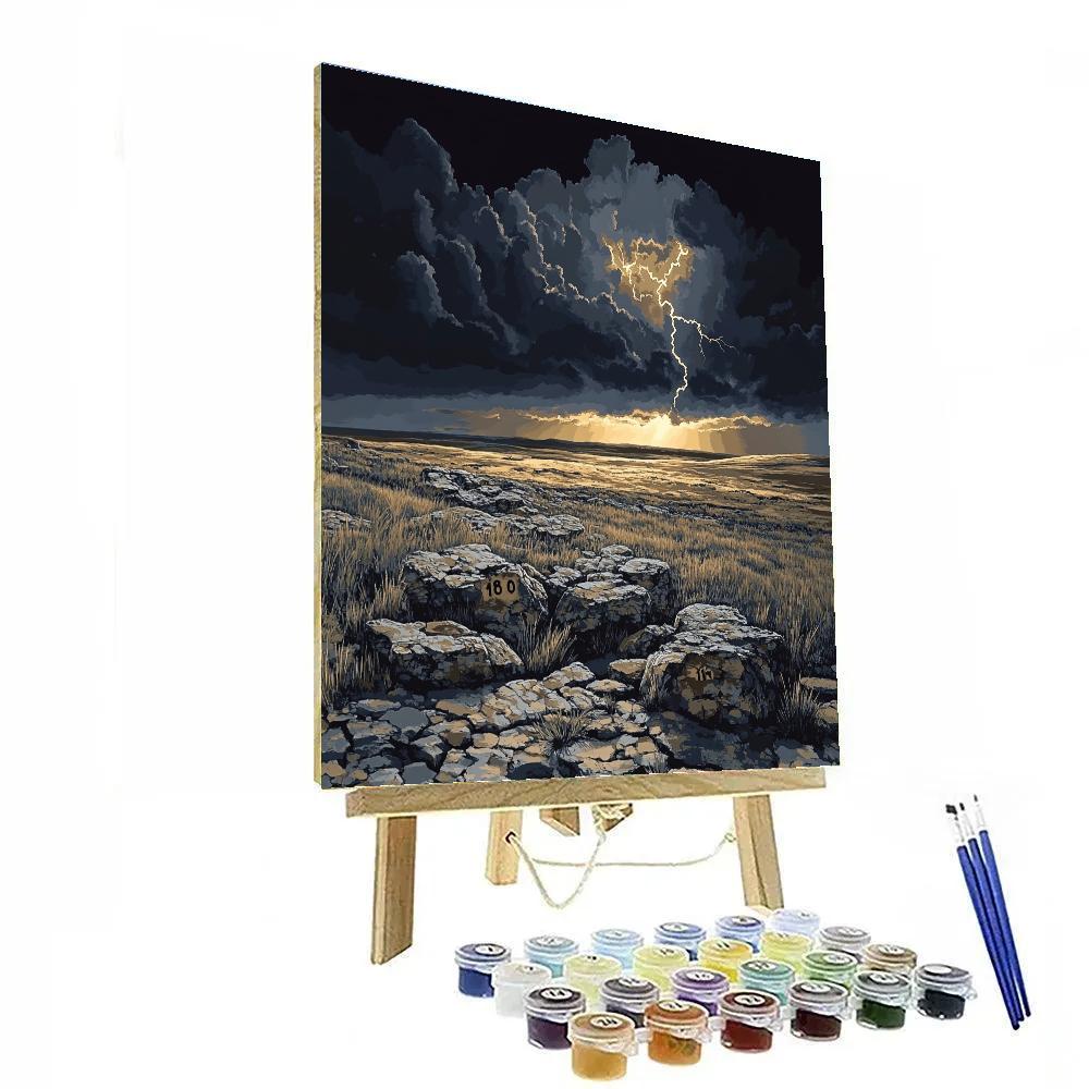 Francisco Goya Inspired Storm Over Ashen Plateau Number painting