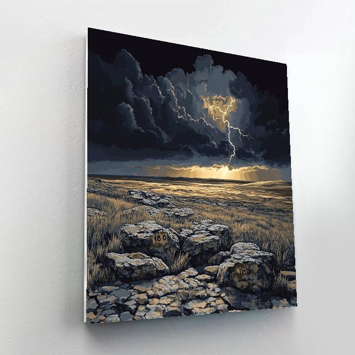 Francisco Goya Inspired Storm Over Ashen Plateau Number painting