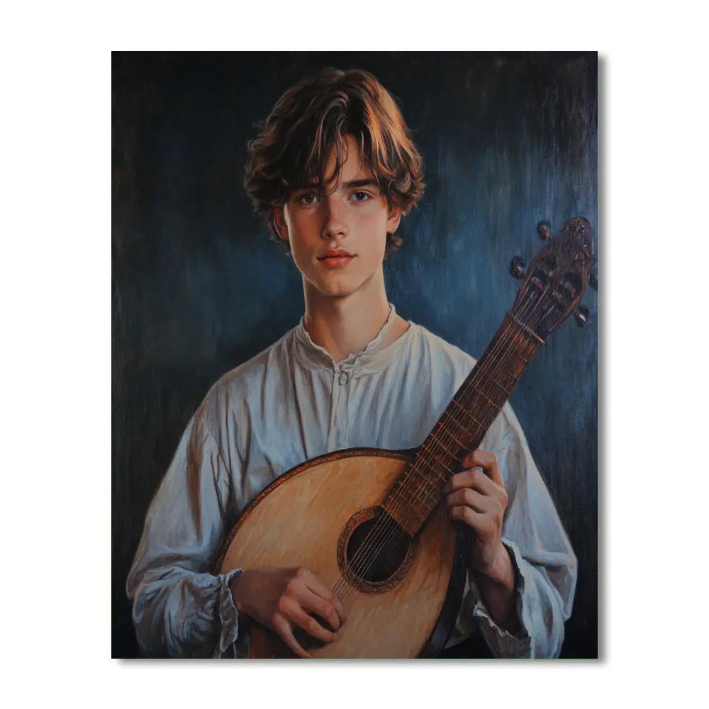 Leonardo Da Vinci Inspired Renaissance Portrait Of Musician DIY paint by numbers