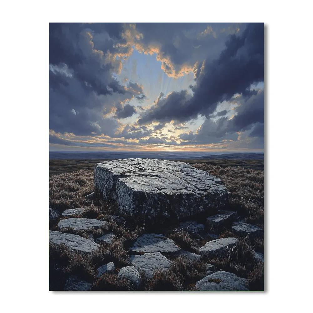 Francisco Goya Inspired Weathered Outcrop Beneath Ominous Sky Number painting