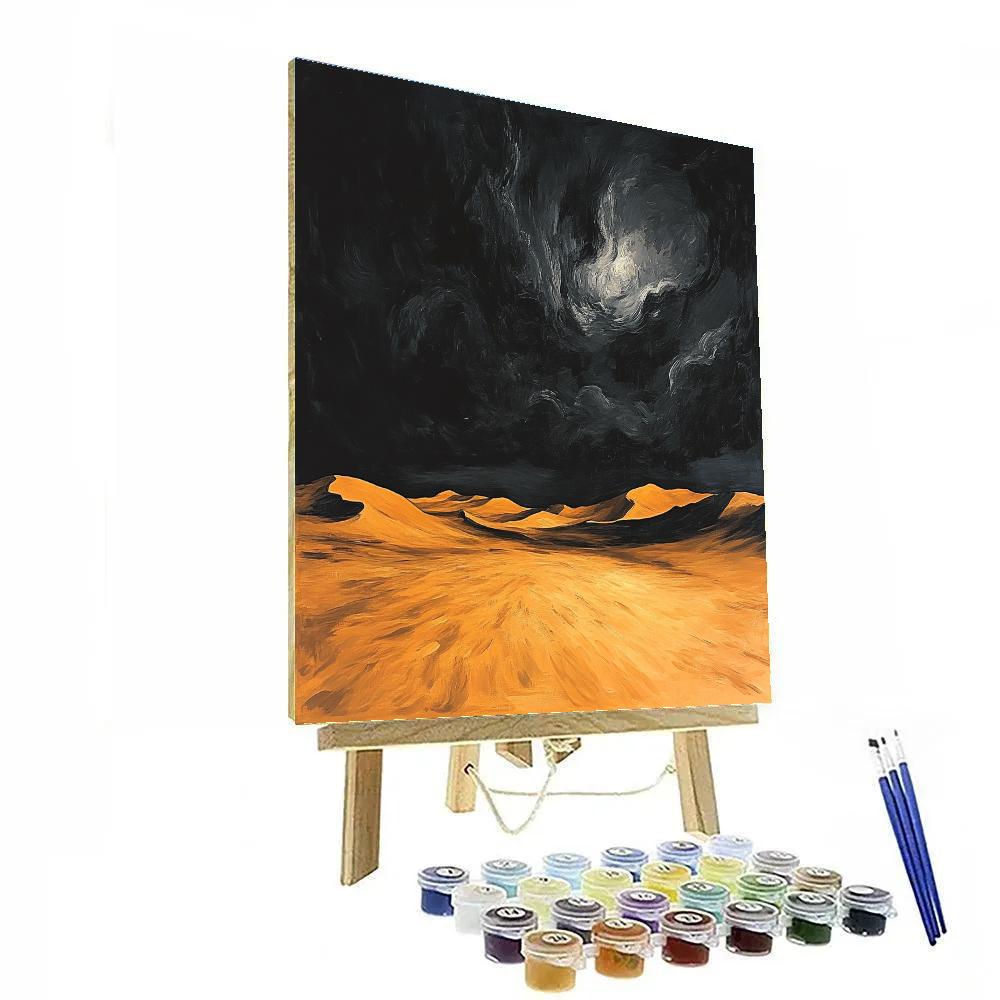 Francisco Goya Inspired Midnight Dunes Beneath Tempest Sky DIY paint by numbers