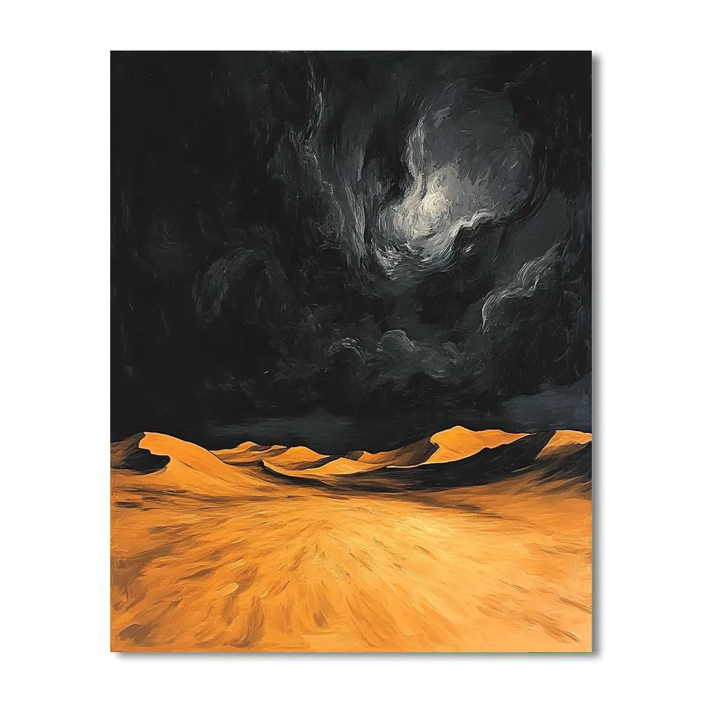 Francisco Goya Inspired Midnight Dunes Beneath Tempest Sky DIY paint by numbers