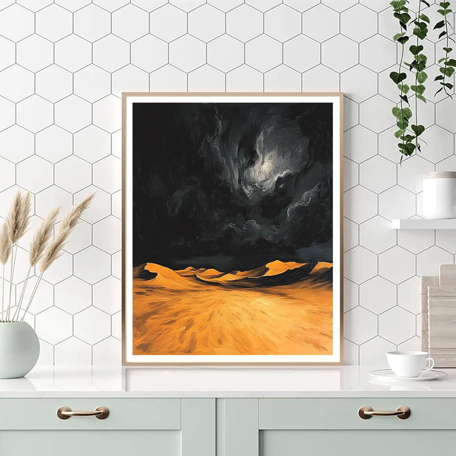 Francisco Goya Inspired Midnight Dunes Beneath Tempest Sky DIY paint by numbers