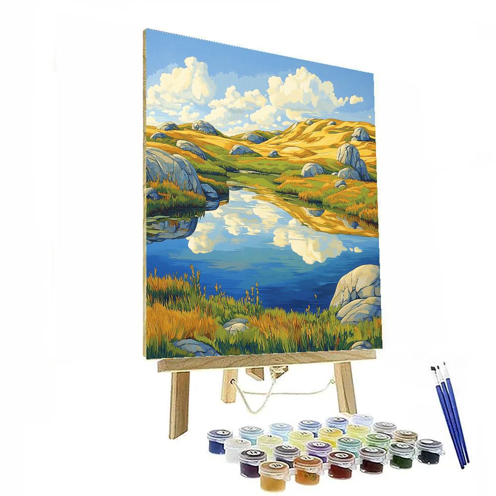 Franklin Carmichael Inspired Crystal Lake And Golden Hills painting number kit