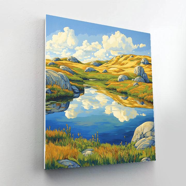 Franklin Carmichael Inspired Crystal Lake And Golden Hills painting number kit