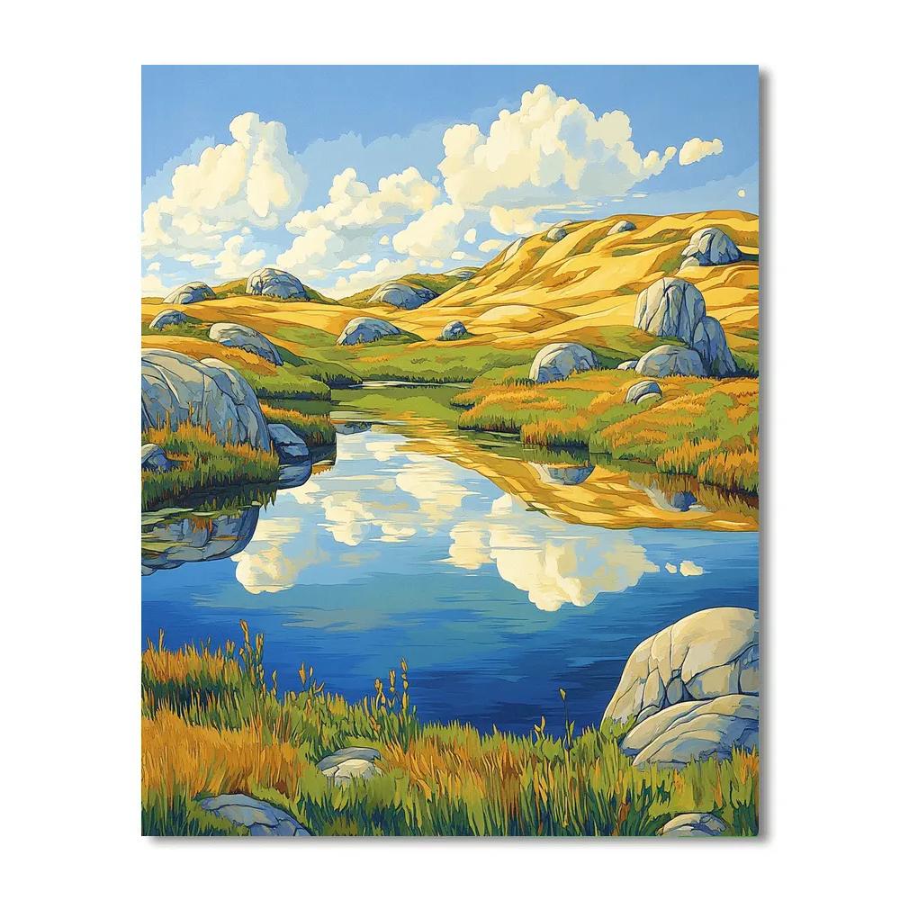 Franklin Carmichael Inspired Crystal Lake And Golden Hills painting number kit