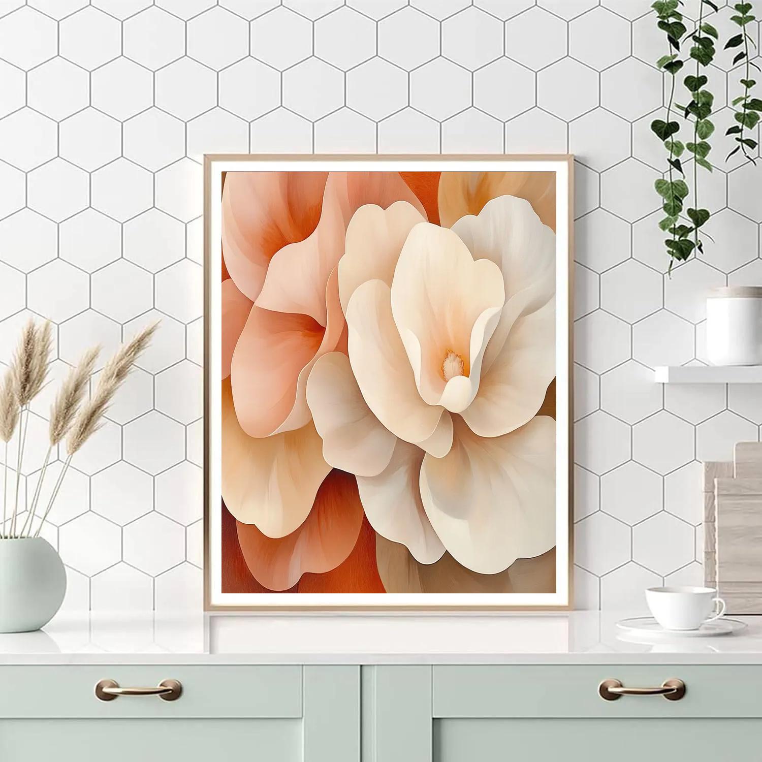 Georgia OKeeffe Inspired Desert Bloom Flowers DIY paint by numbers