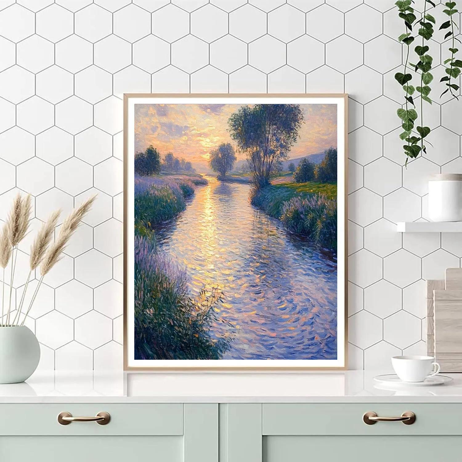 Claude Monet Inspired River Landscape Painting by numbers kit