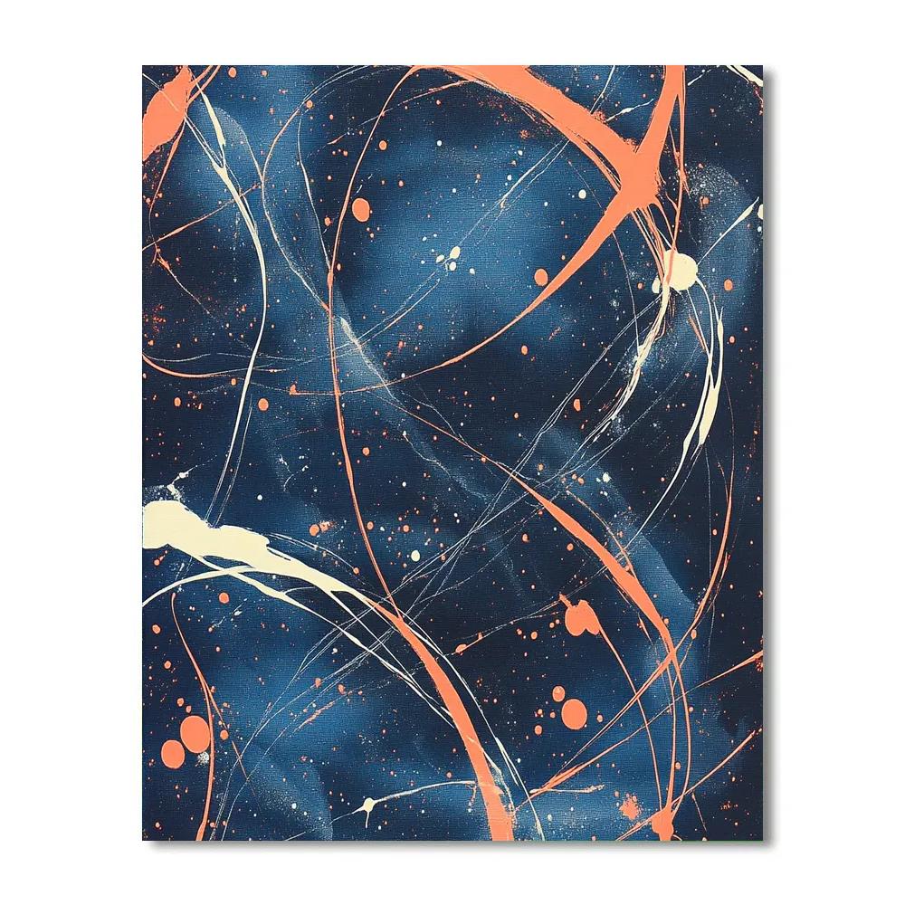 Jackson Pollock Inspired Twilight Dance Of Drips paint by number