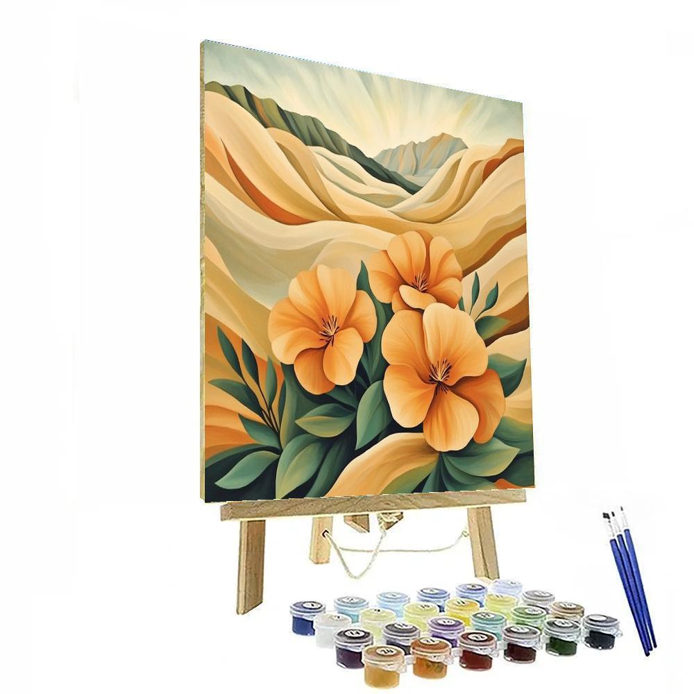 Georgia OKeeffe Inspired Desert Mountain Bloom Paint by numbers art