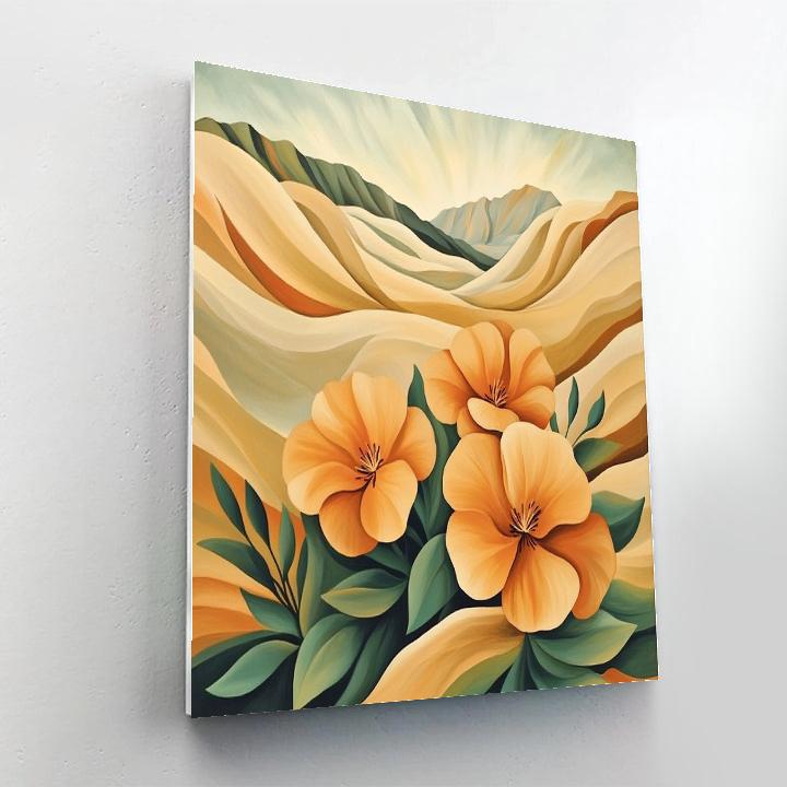 Georgia OKeeffe Inspired Desert Mountain Bloom Paint by numbers art