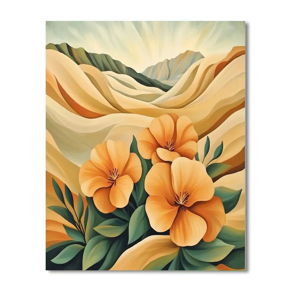 Georgia OKeeffe Inspired Desert Mountain Bloom Paint by numbers art