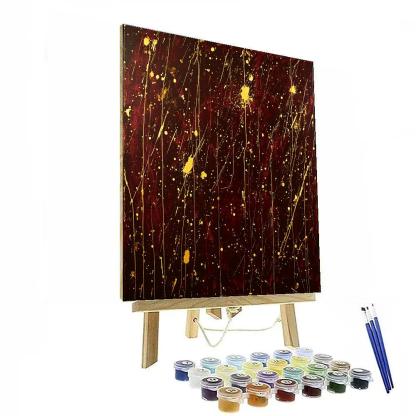 Jackson Pollock Inspired Golden Storm Of Entwined Energies Painting by numbers kit
