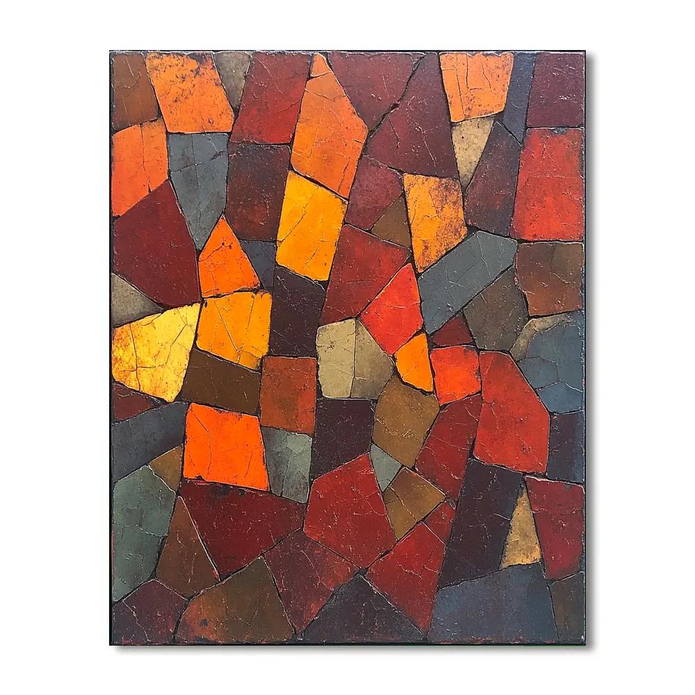 Jean-Paul Riopelle Inspired Volcanic Mosaic Dusk painting number kit