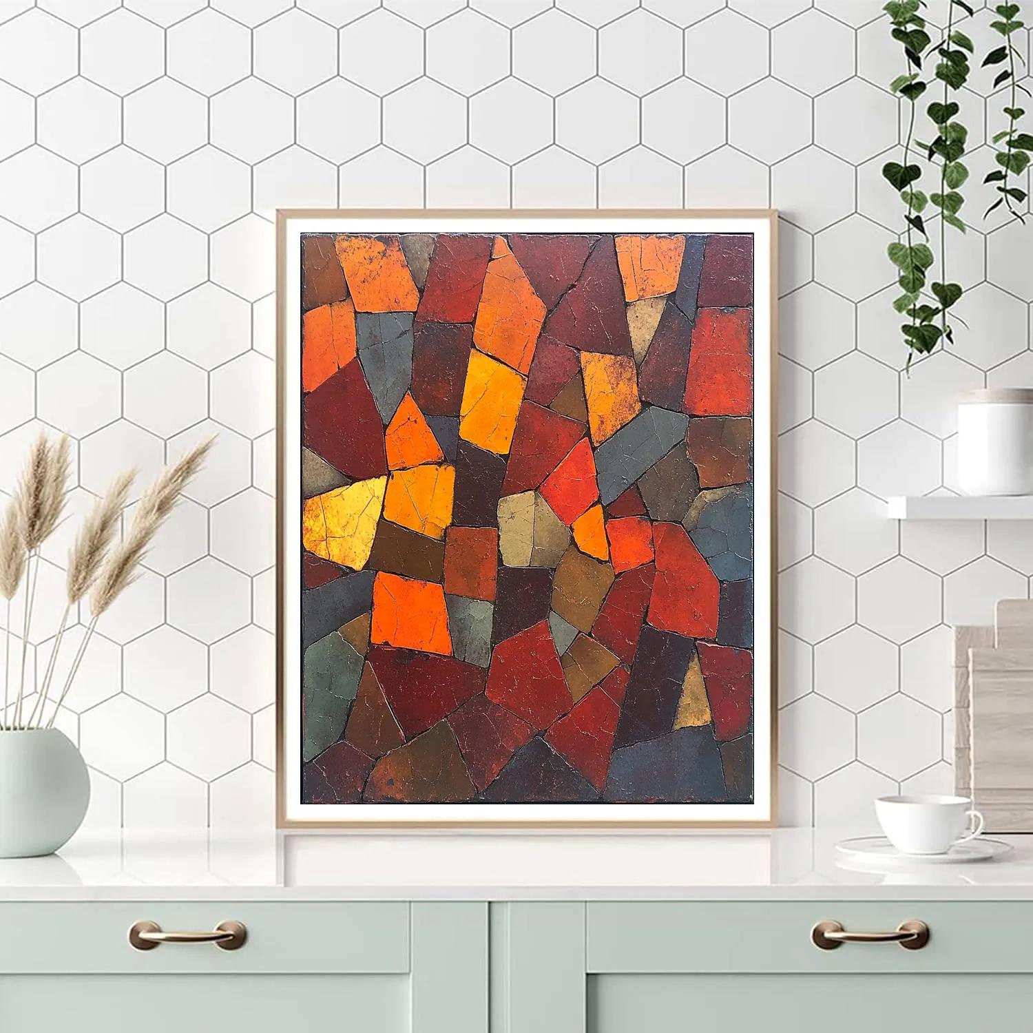Jean-Paul Riopelle Inspired Volcanic Mosaic Dusk painting number kit