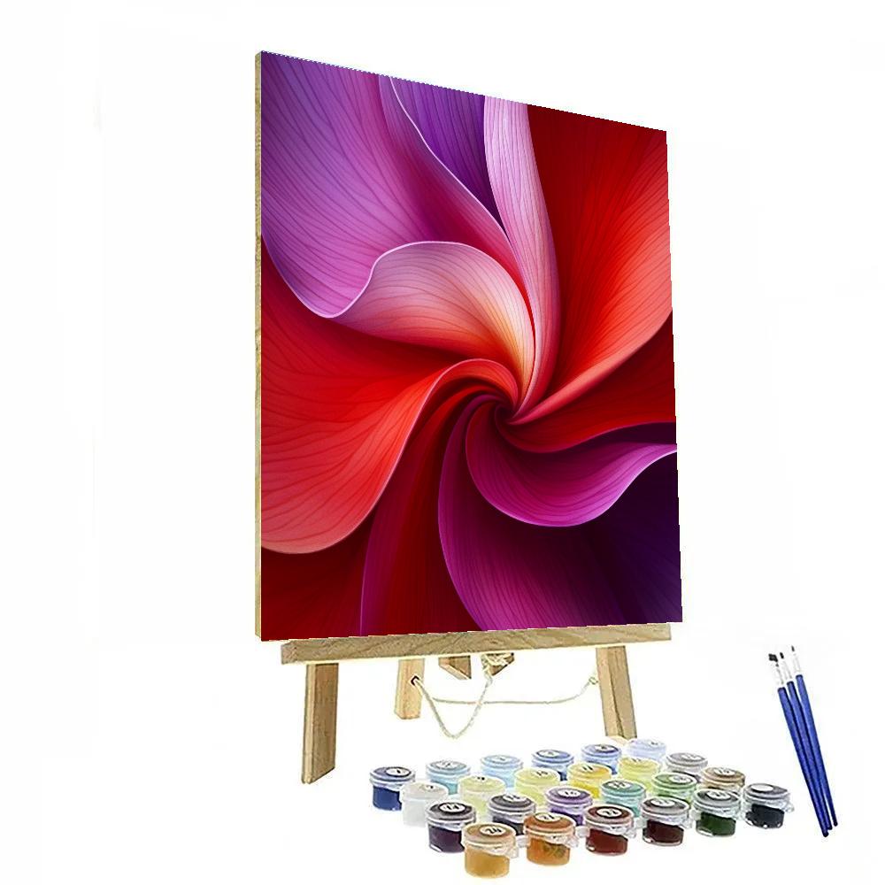 Georgia OKeeffe Inspired Enormous Red Petal Close Up paint by number