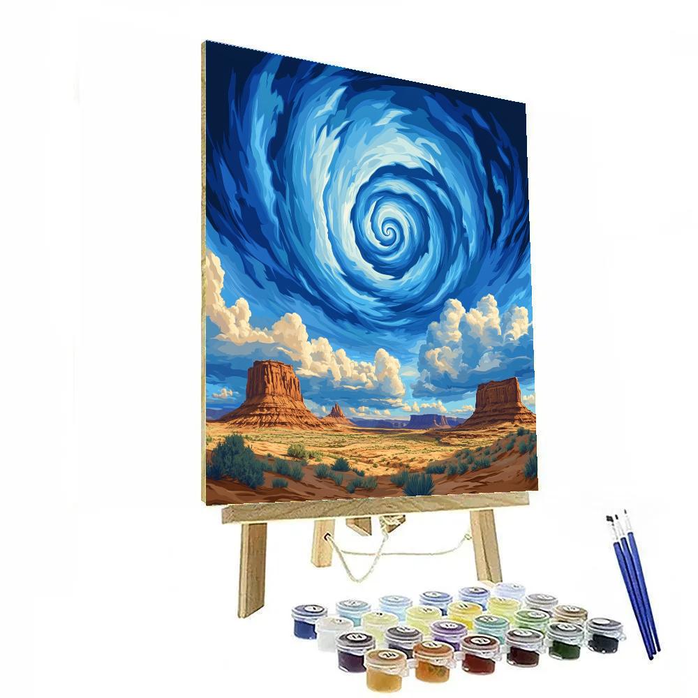 Georgia OKeeffe Inspired Spiral Cloud Over Mesa Number painting