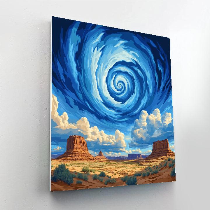 Georgia OKeeffe Inspired Spiral Cloud Over Mesa Number painting