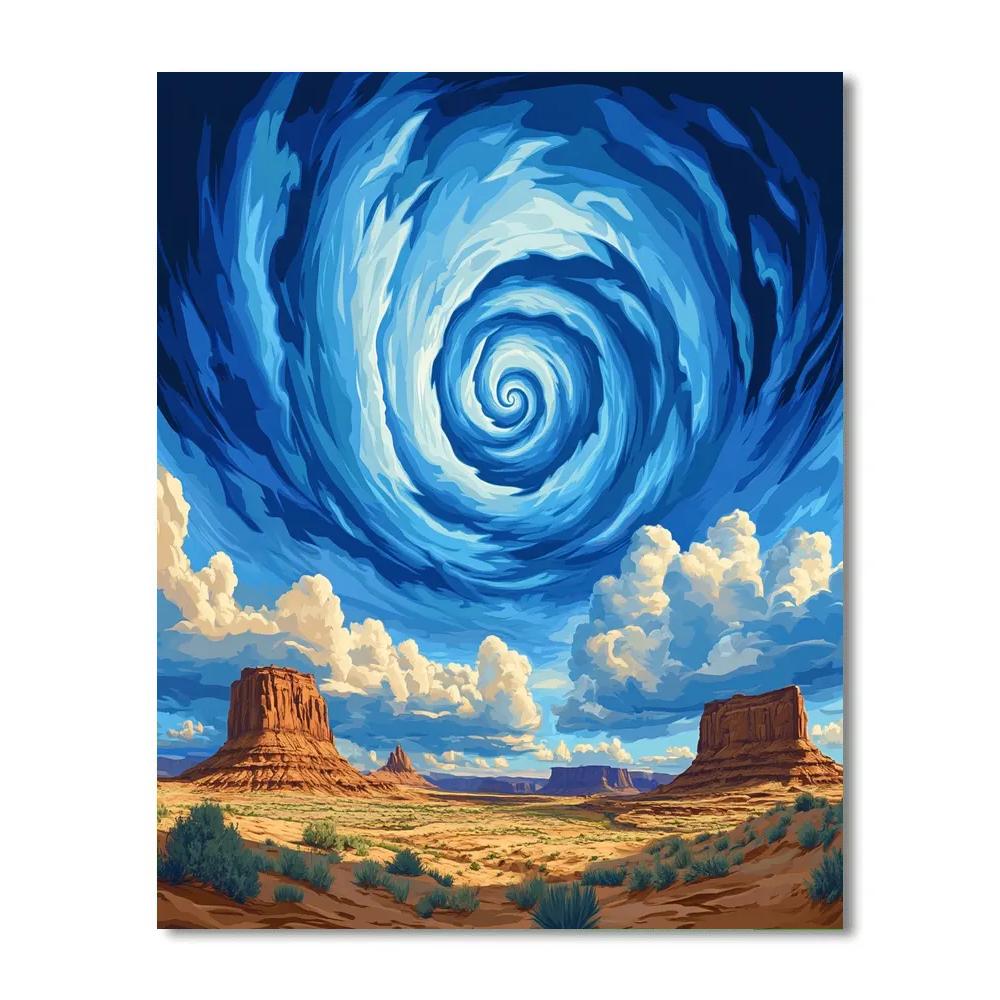 Georgia OKeeffe Inspired Spiral Cloud Over Mesa Number painting