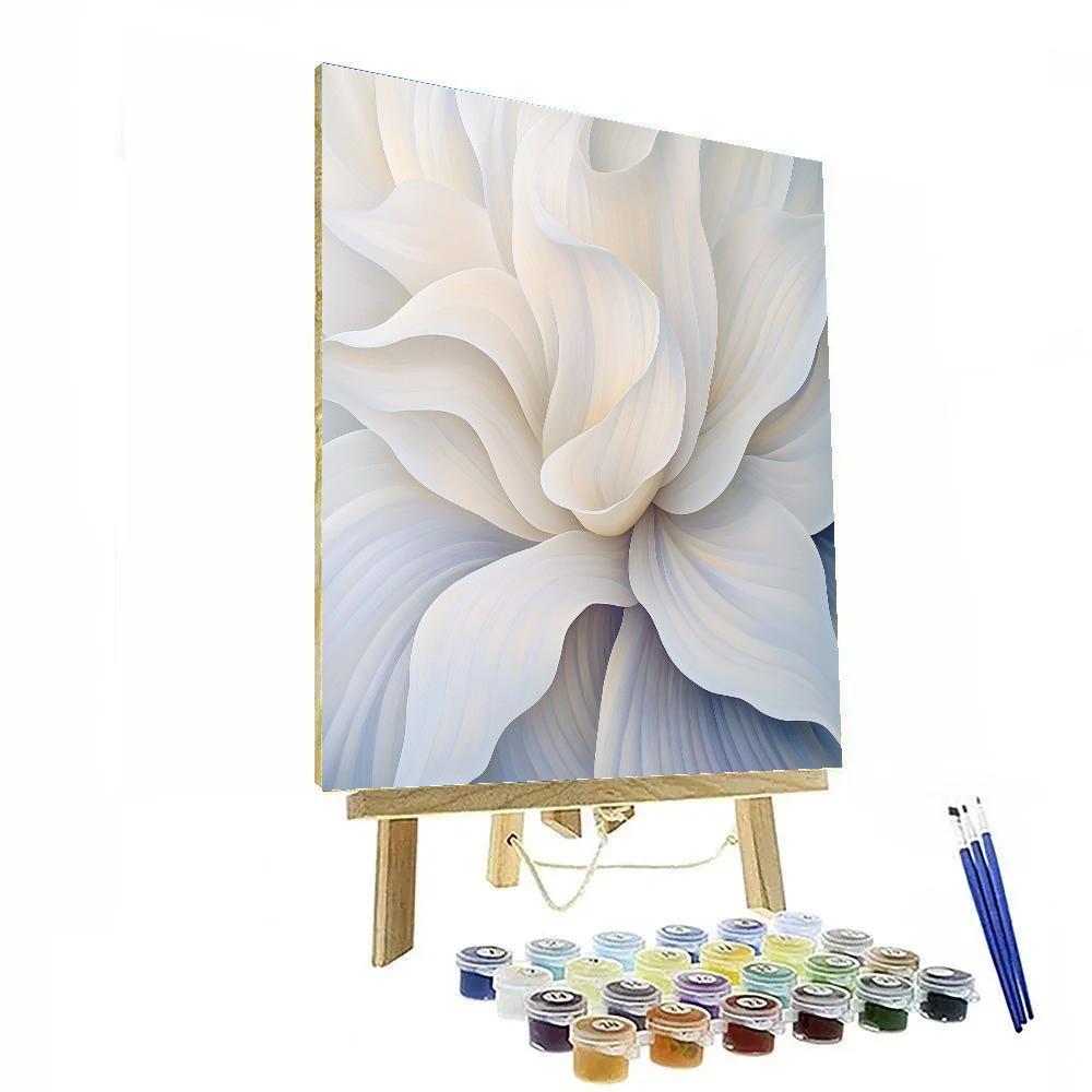 Georgia O’Keeffe Inspired Enfolding White Lily Petal Abstraction paint by number