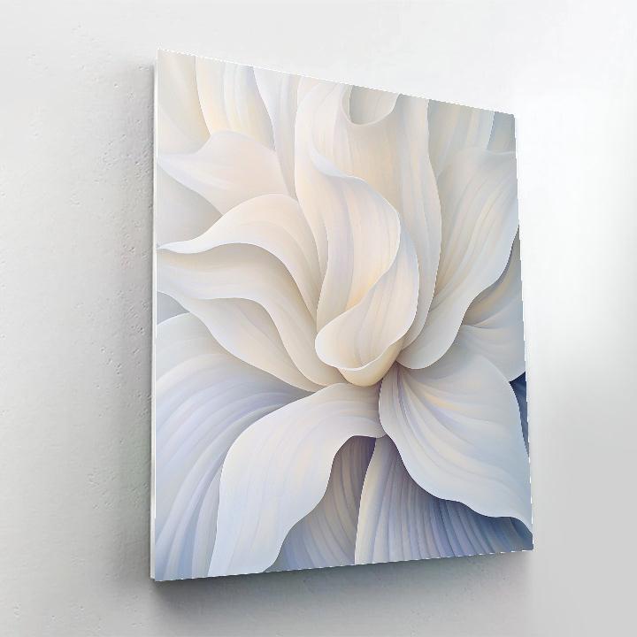 Georgia O’Keeffe Inspired Enfolding White Lily Petal Abstraction paint by number