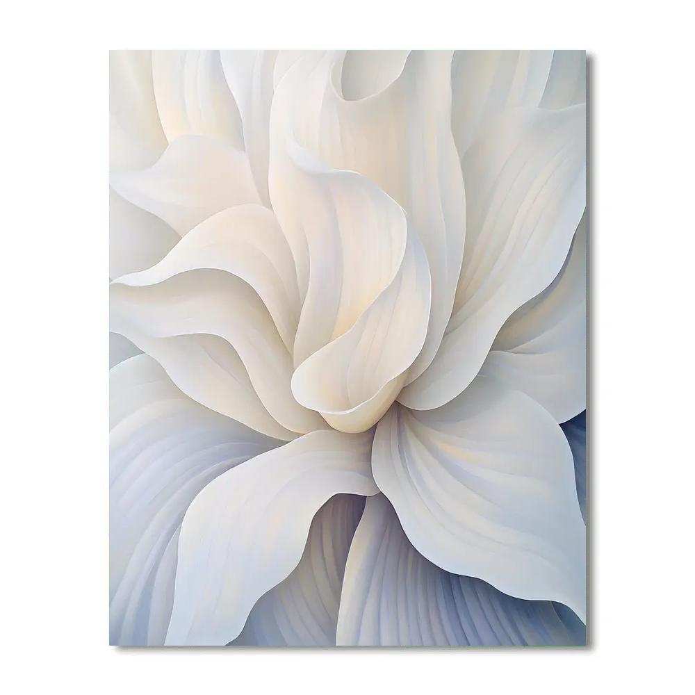 Georgia O’Keeffe Inspired Enfolding White Lily Petal Abstraction paint by number