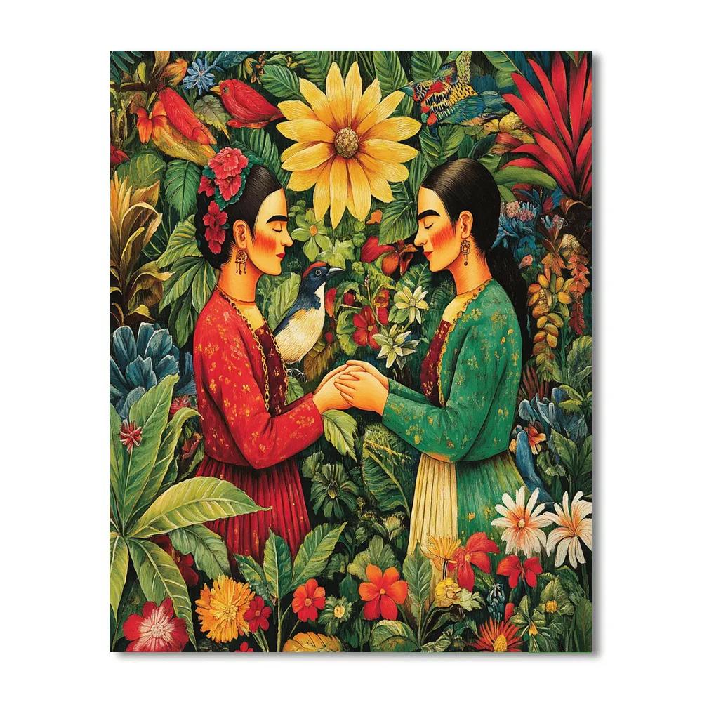 Frida Kahlo Inspired Tropical Friendship Painting by numbers kit