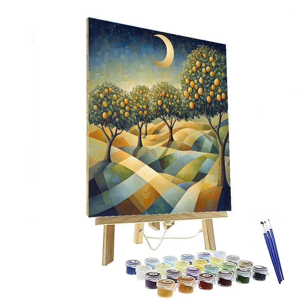 Pablo Picasso Inspired Cubist Lunar Orchard Numbered painting kits