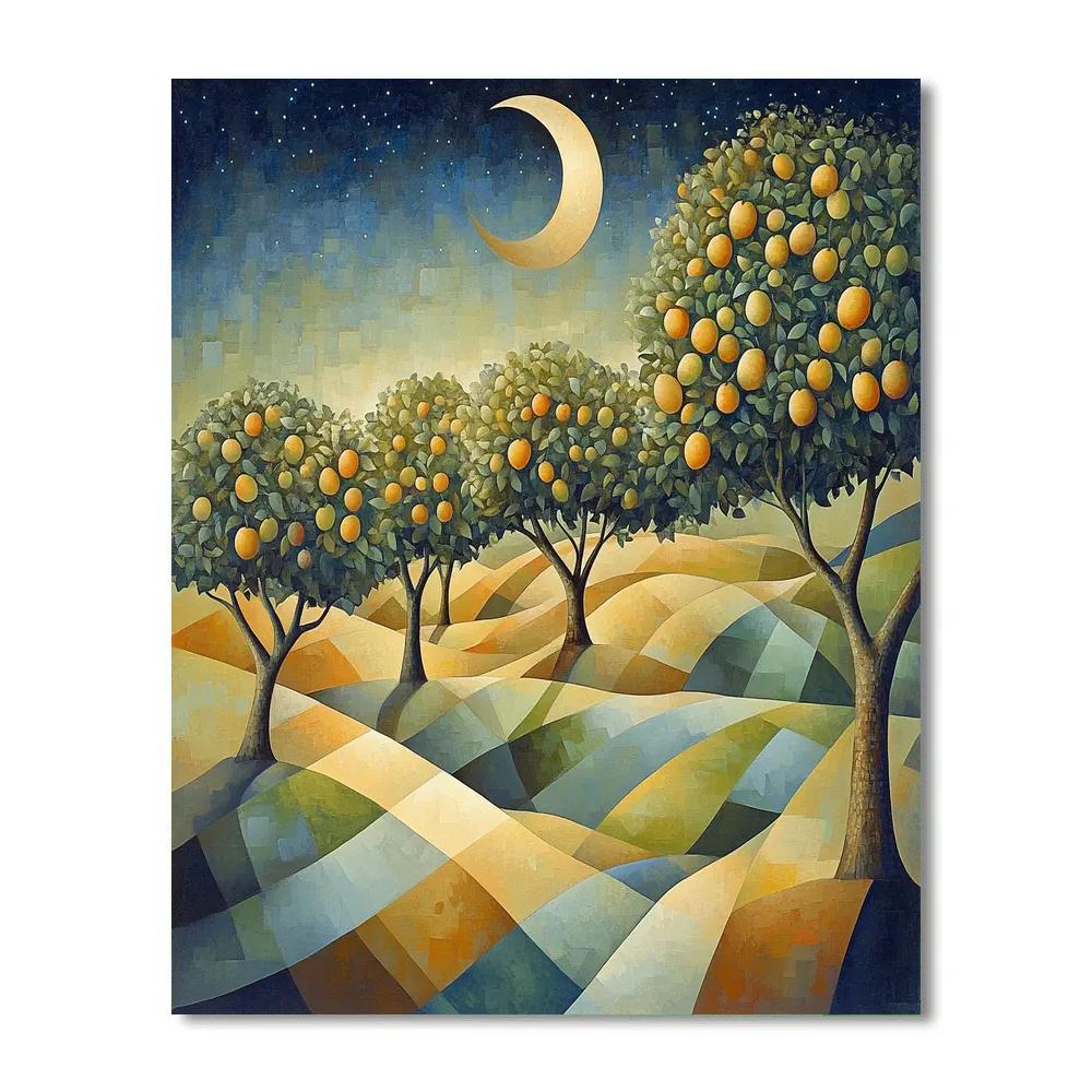 Pablo Picasso Inspired Cubist Lunar Orchard Numbered painting kits