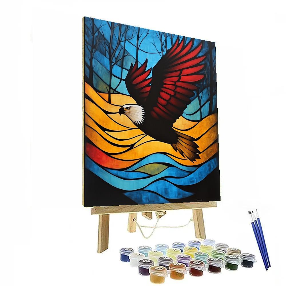 Norval Morrisseau Inspired Eagle Of The Sacred Winds Paint by numbers art