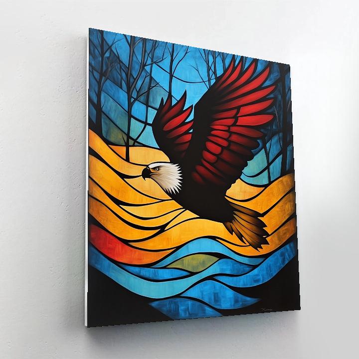 Norval Morrisseau Inspired Eagle Of The Sacred Winds Paint by numbers art