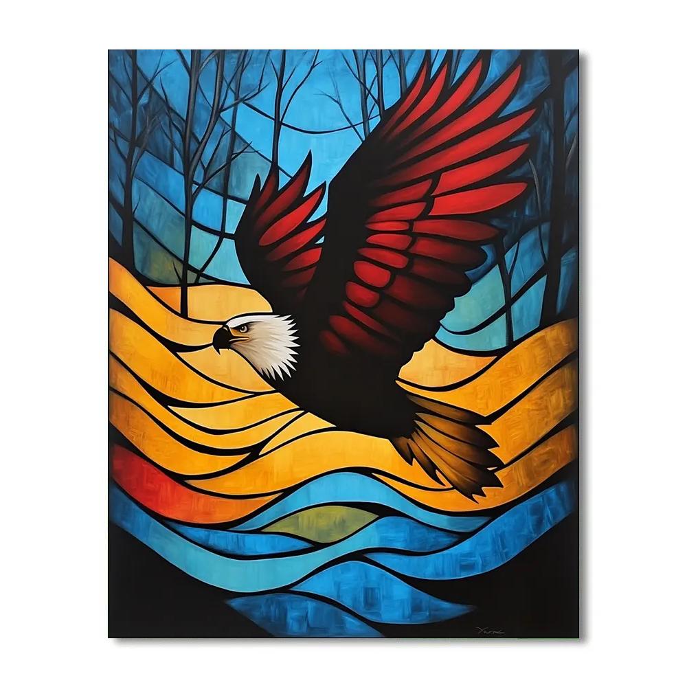 Norval Morrisseau Inspired Eagle Of The Sacred Winds Paint by numbers art