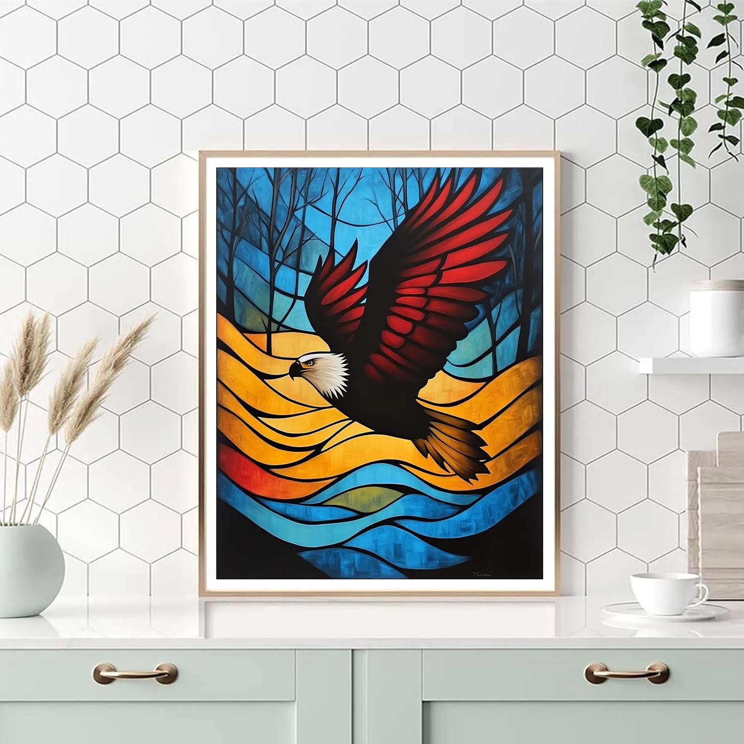 Norval Morrisseau Inspired Eagle Of The Sacred Winds Paint by numbers art