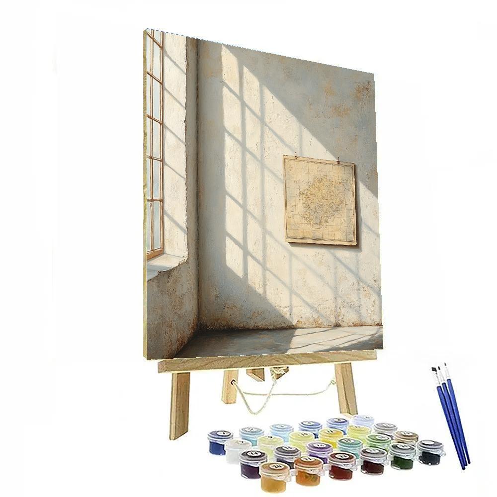 Johannes Vermeer Inspired Interior Wall With Old Map And Window Light Paint by numbers kits