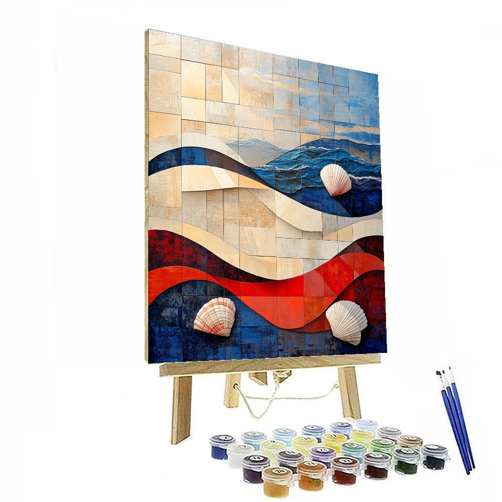 Pablo Picasso Inspired Fractured Seaside Still Life Numbered painting kits