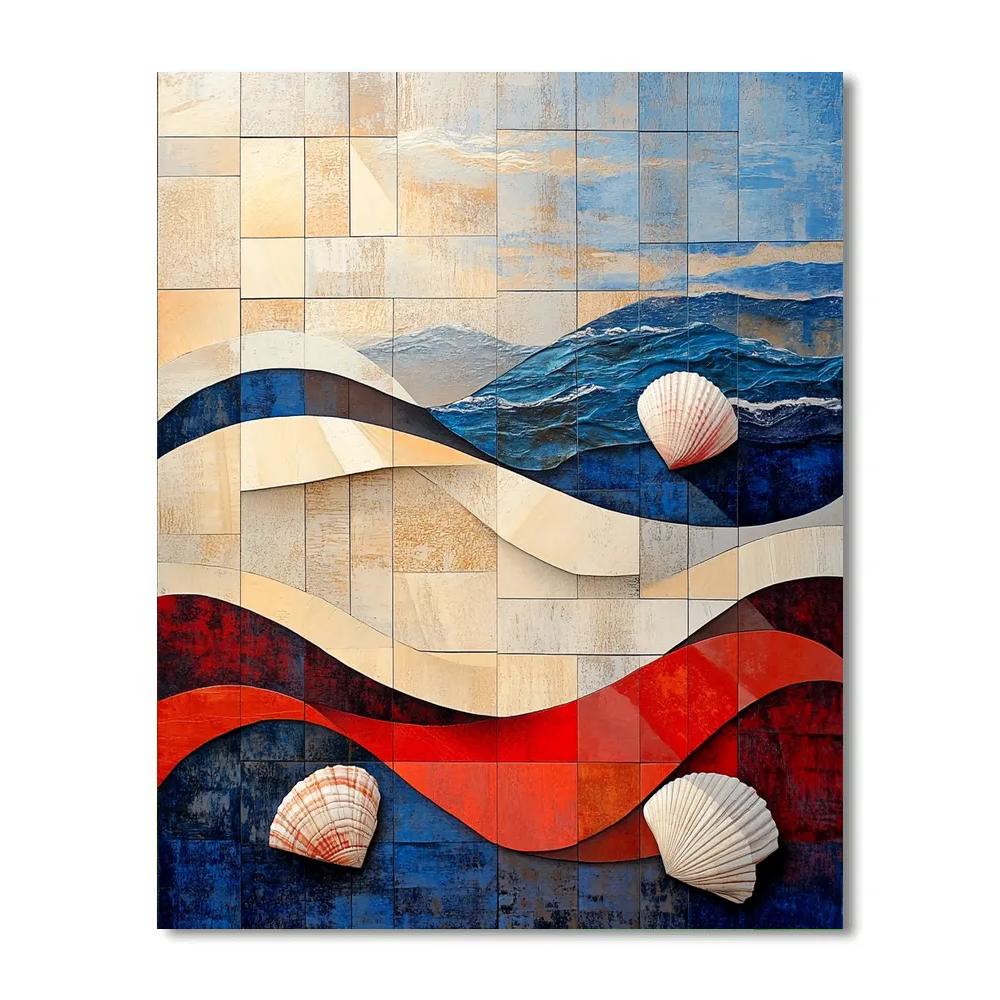 Pablo Picasso Inspired Fractured Seaside Still Life Numbered painting kits