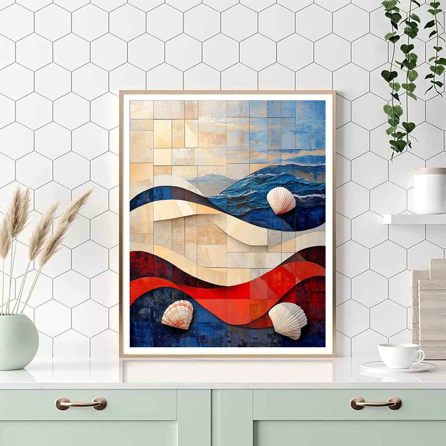 Pablo Picasso Inspired Fractured Seaside Still Life Numbered painting kits