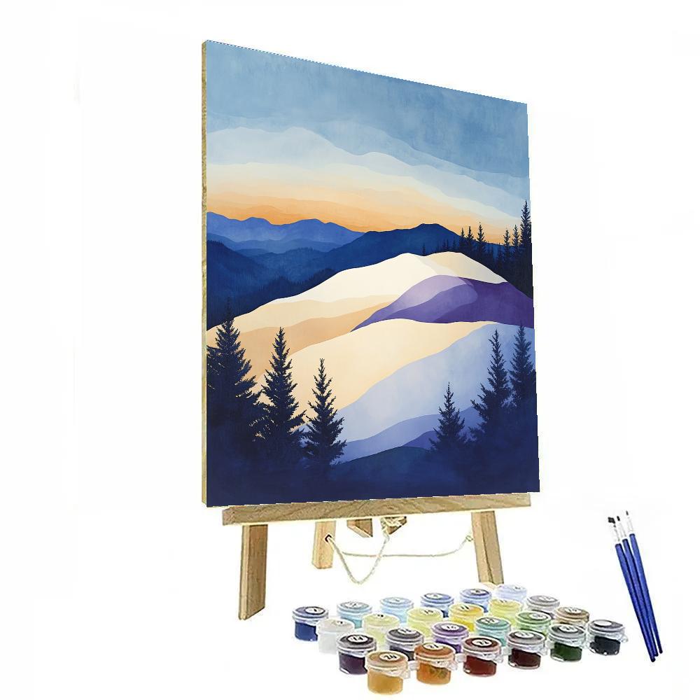 Lawren Harris Inspired Winter Ridge Under Expansive Sky painting number kit