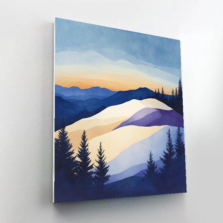 Lawren Harris Inspired Winter Ridge Under Expansive Sky painting number kit