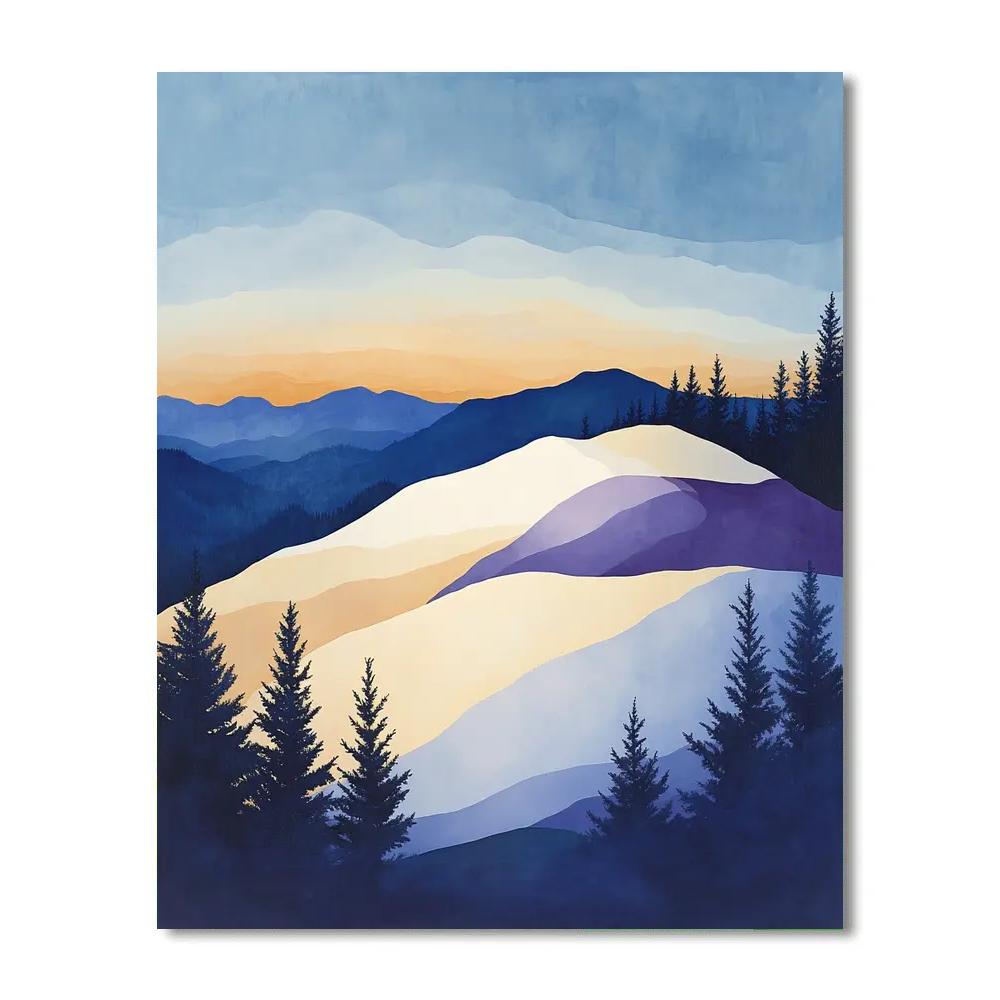 Lawren Harris Inspired Winter Ridge Under Expansive Sky painting number kit