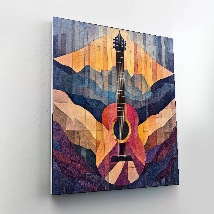 Pablo Picasso Inspired Astral Guitar Landscape Paint by numbers art