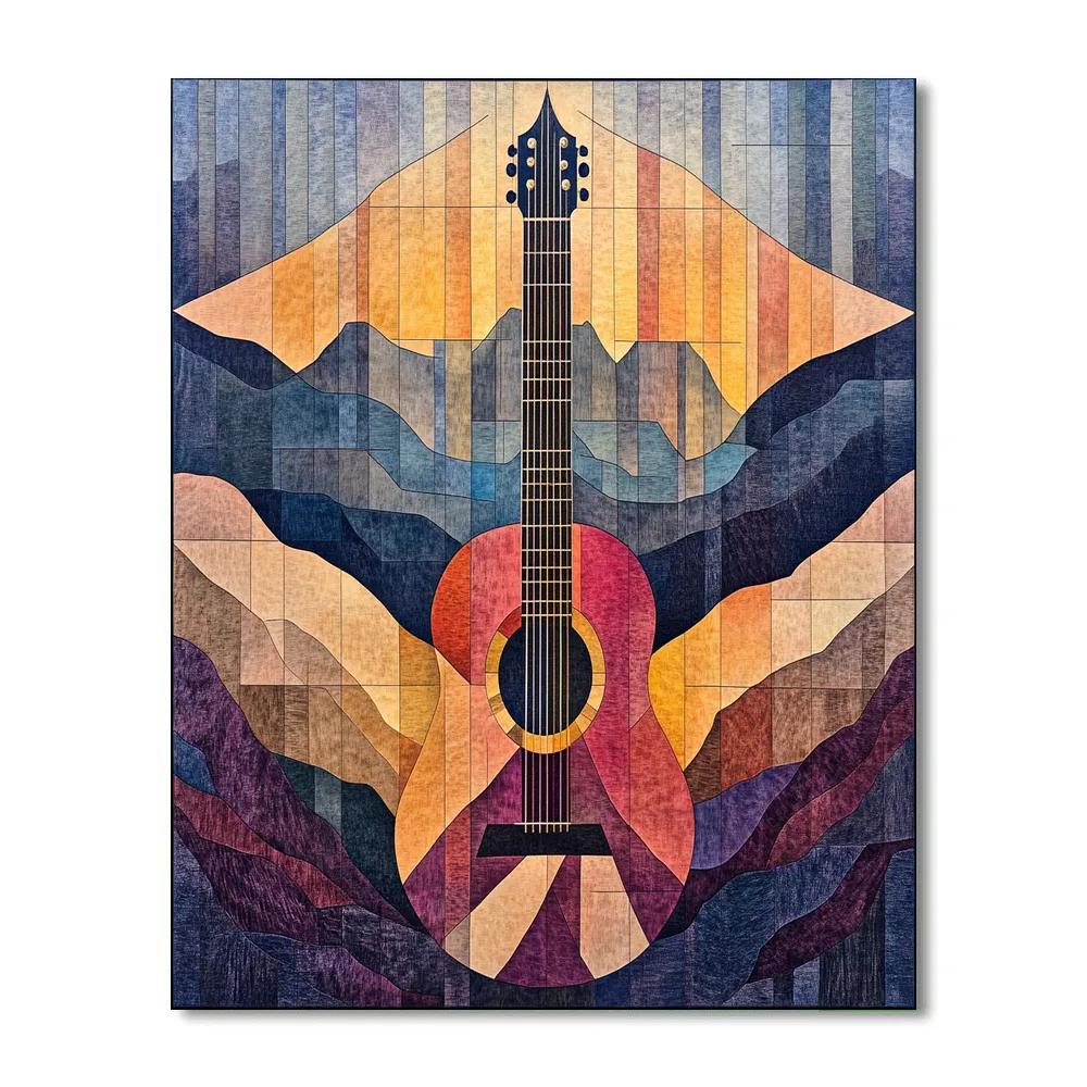 Pablo Picasso Inspired Astral Guitar Landscape Paint by numbers art
