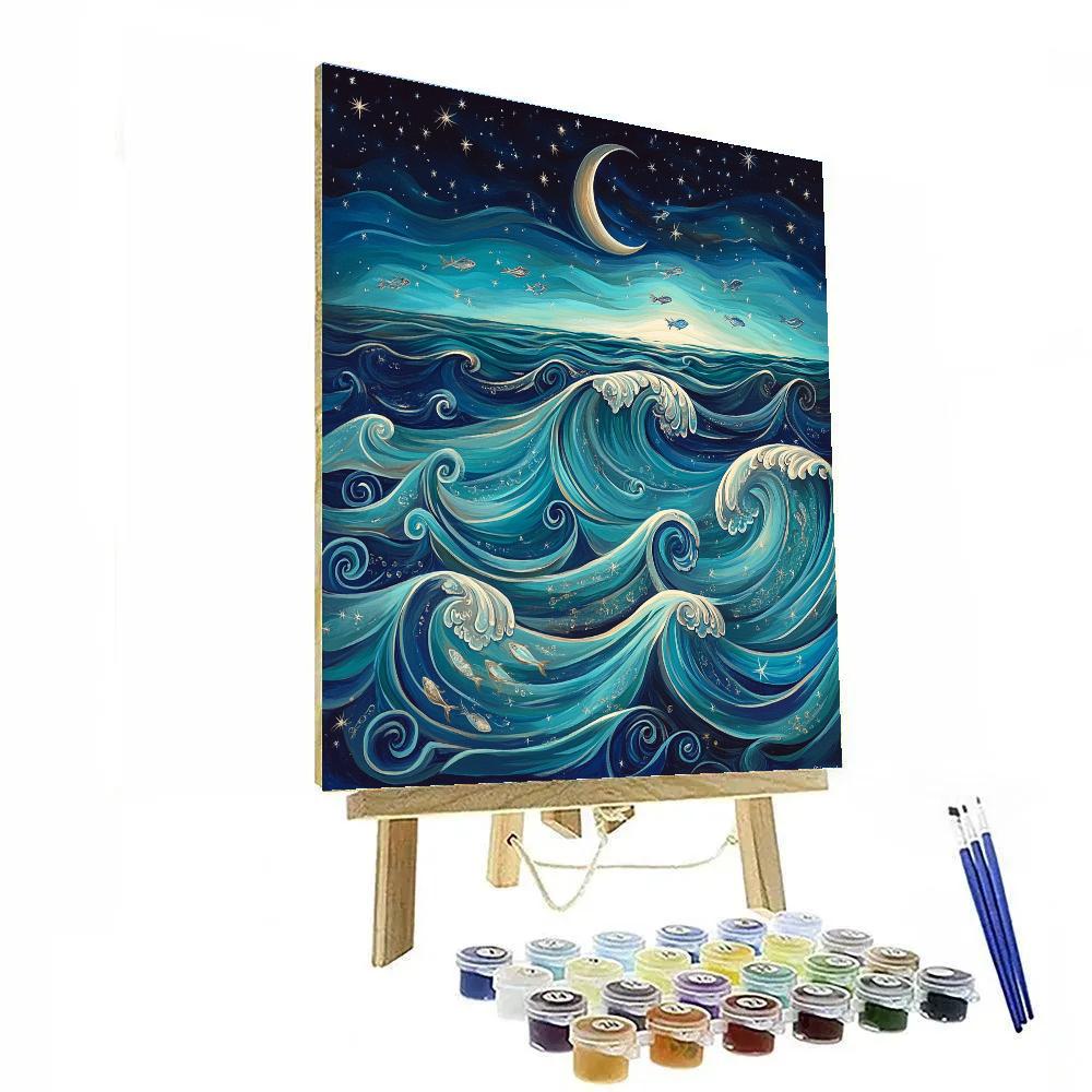 Norval Morrisseau Inspired Dance Of The Moonlit Waves painting number kit