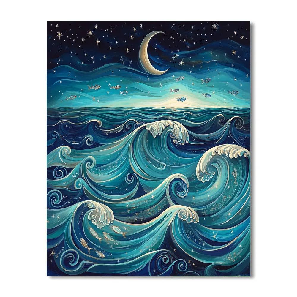 Norval Morrisseau Inspired Dance Of The Moonlit Waves painting number kit