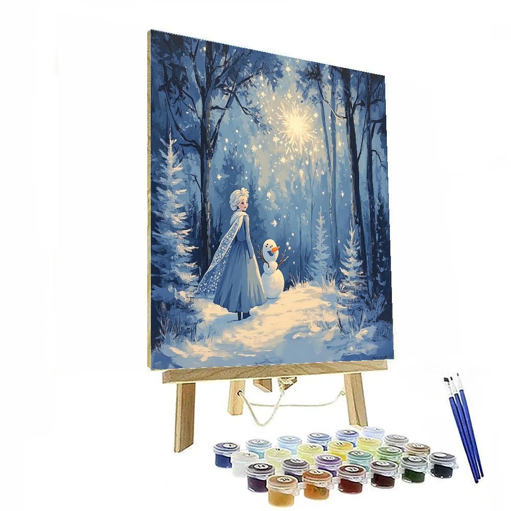 Elsa Snowy Forest Surprise Numbered painting kits
