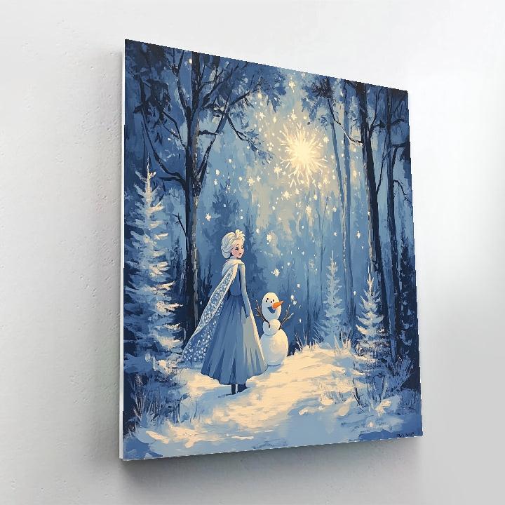Elsa Snowy Forest Surprise Numbered painting kits